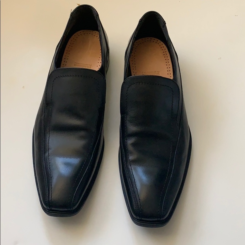Salamander black leather men dress shoes size 46